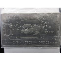 .999 Titanium - 1 oz. "Crocodile" motif bar