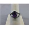 Image 1 : 1.75 CT Oval Amethyst Ring set with 2 Diamonds