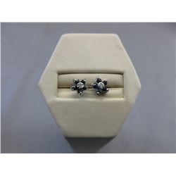 New Sapphire & Diamond Flower Earrings