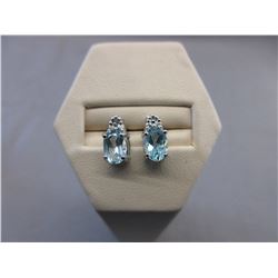 New Blue Topaz Earrings with Diamonds