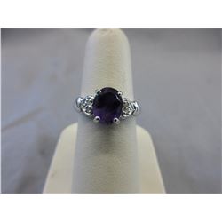 Sterling Silver & Amethyst Dinner Ring