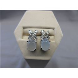 New Blue Moonstone & Diamond Earrings