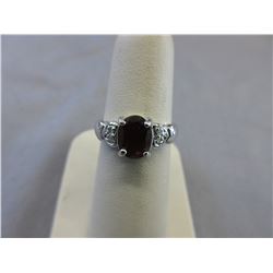 2+ CT Garnet Cocktail Ring set with 4 Diamonds