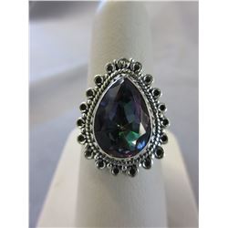 5 CT Mystic Topaz & Sterling Silver Ring