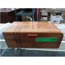 Estate Cedar Jewelry box & Contents
