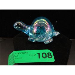 Iridescent art glass turtle