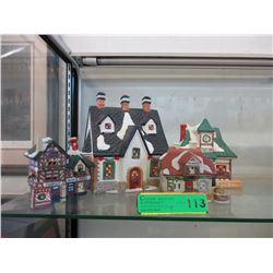 4 "Snow Village" ceramic buildings
