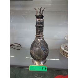 Vintage French Silver plated glass decanter
