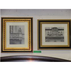 2 Framed architectural prints
