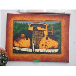 Mauro Celotti painting of vintage truck