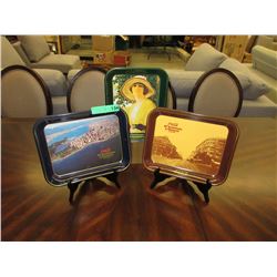 3 Coca-Cola tin trays - 1980's
