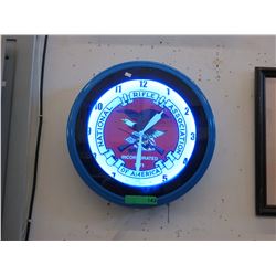 Neon "NRA of America" electric clock