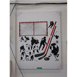 Hockey themed canvas wall art