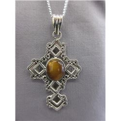 New Sterling Silver Cross Pendant & Chain