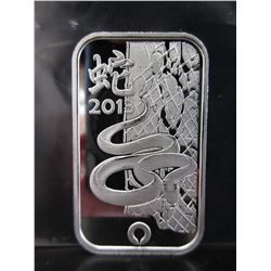 2013 Rand Mint Year of the Snake Silver Bar