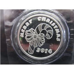 2014 Merry Christmas Silver Art Round