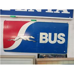 Vintage double sided metal Greyhound Bus sign