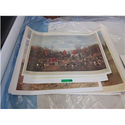 14 Assorted hunting themed prints - unframed