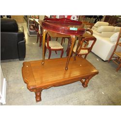 Used wood coffee table & accent table