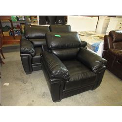 New - Black leather love seat 