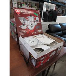 New - 16 Piece stainless steel cookware