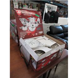 New - 16 Piece stainless steel cookware