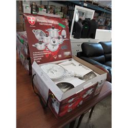 New - 16 Piece stainless steel cookware