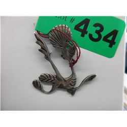 Silver Roadrunner brooch