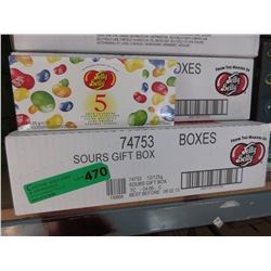 Case of Jelly Belly "Sours" gift boxes.