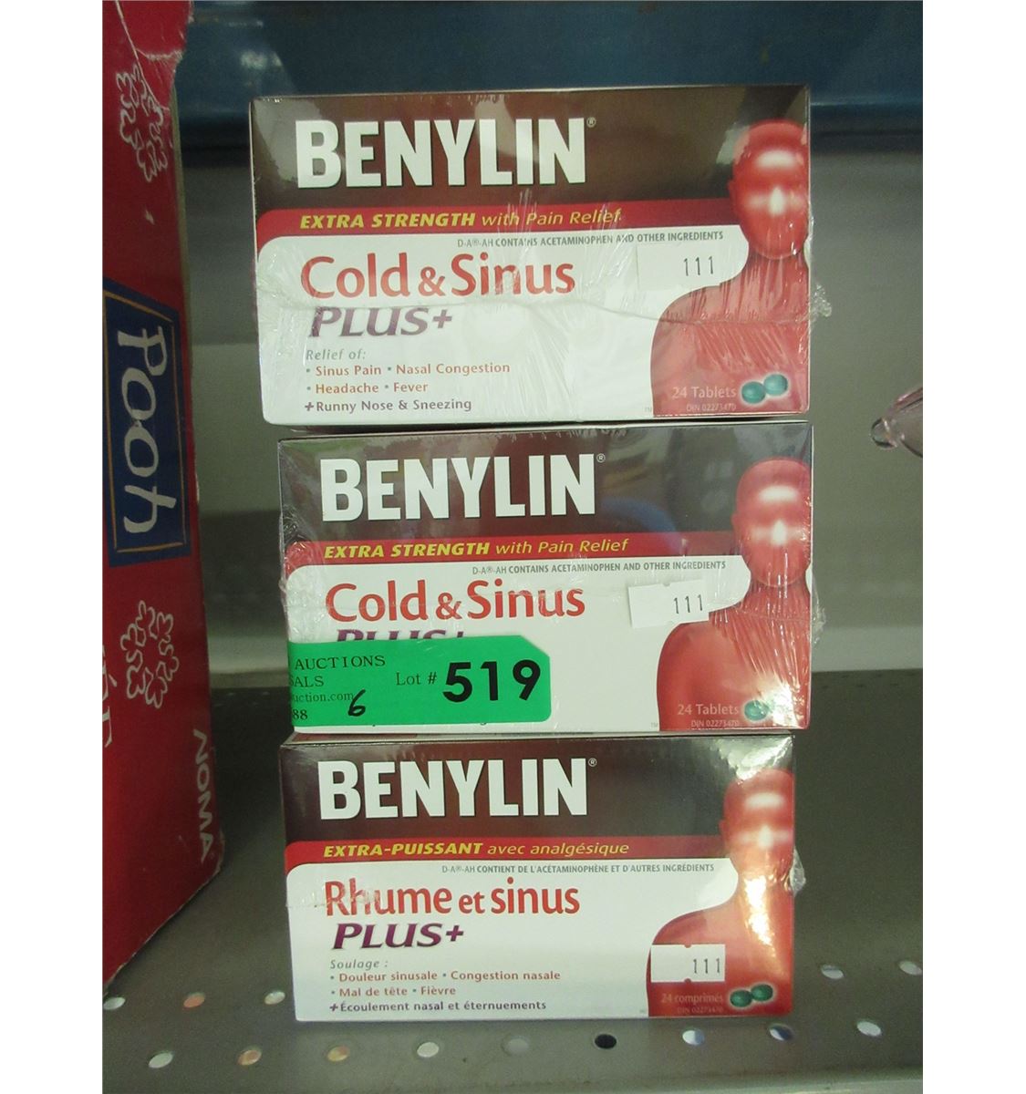 36 Package of Benylin Cold & Sinus pills