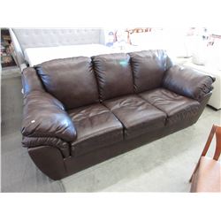 Used brown bonded leather sofa