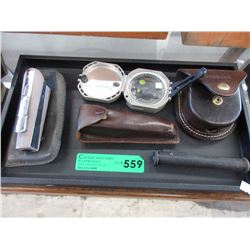 3 Vintage compasses & sights