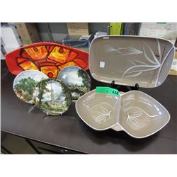 Vintage glazed porcelain dishes