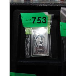 1 Troy ounce "Buffalo" art bar - Silver plated