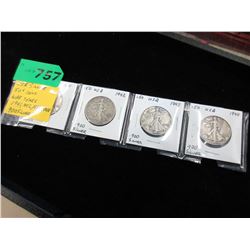 USA Silver .50 cent coins - War years