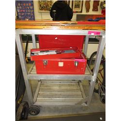 Metal rolling shop cart - used