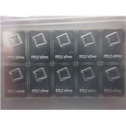 .999 Silver "Swiss Mint"  Bullion Bar - 10 grams