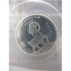 1/2 Oz. -.999 Fine Silver  "Year of the Ram" round