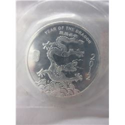 1/2 Oz .- Fine Silver "Year of the Dragon" round