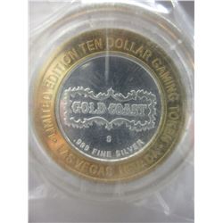 .999 Fine Silver "Golden Nugget  $10 gaming token