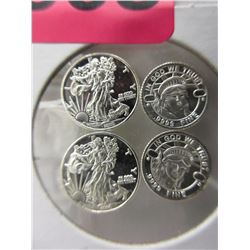10 x .999 Fine Silver rounds - various motifs