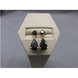 New 4+CT Blue Sapphire & Diamond earrings