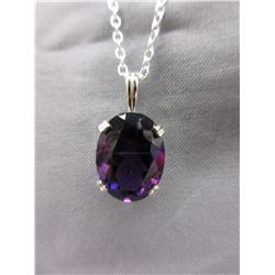 Sterling Silver & Amethyst necklace - 8.55 CT