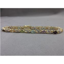 Multi-gemstone & Diamond figure 8 link bracelet