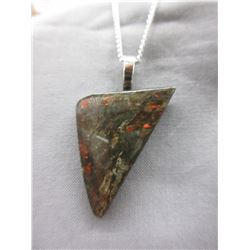 42 CT - Freeform Ammolite pendant & chain