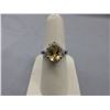 Image 1 : 2.4 CT Oval Citrine & Diamond dinner ring