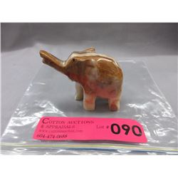 748 CT Hand Carved Tiger's Eye Elephant