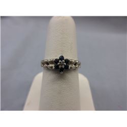1/2 CT Sapphire & Diamond cluster ring