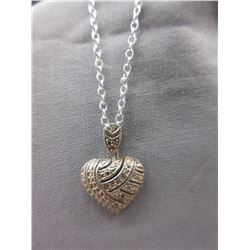 Sterling Silver Heart pendant set with a Diamond