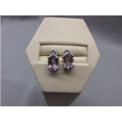 New - Amethyst & Diamond stud earrings